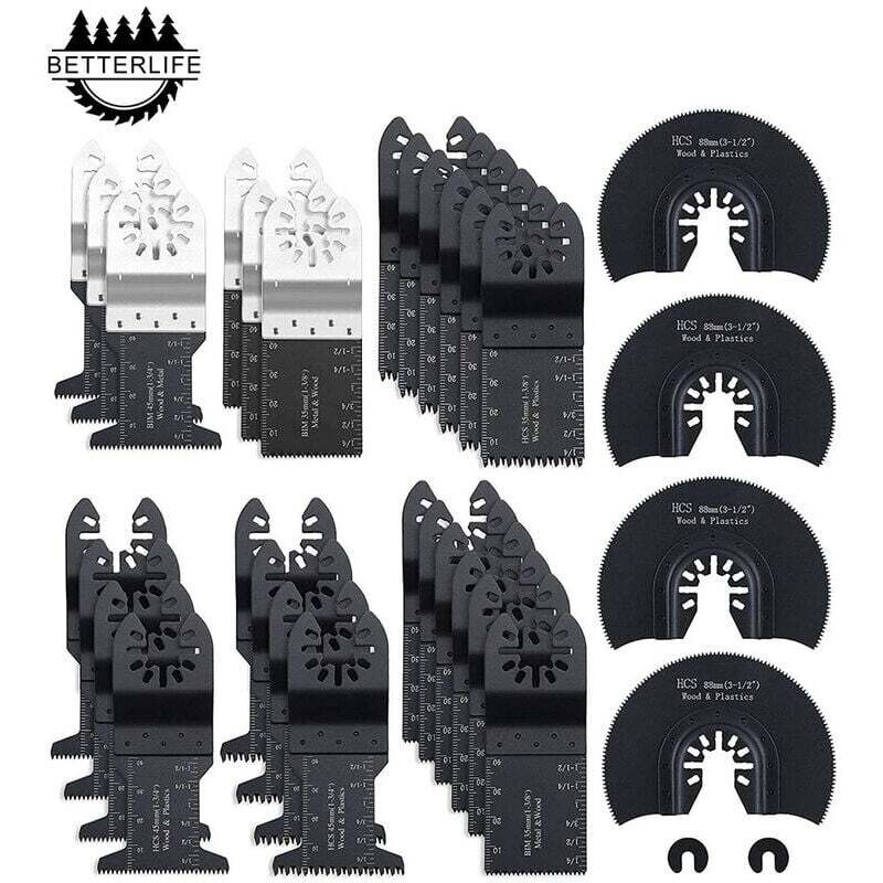 foto del prodotto dpzo kit di accessori per lame per seghe multi utensile, 32 pezzi di accessori per multi utensile oscillanti, lame universali per seghe per fein