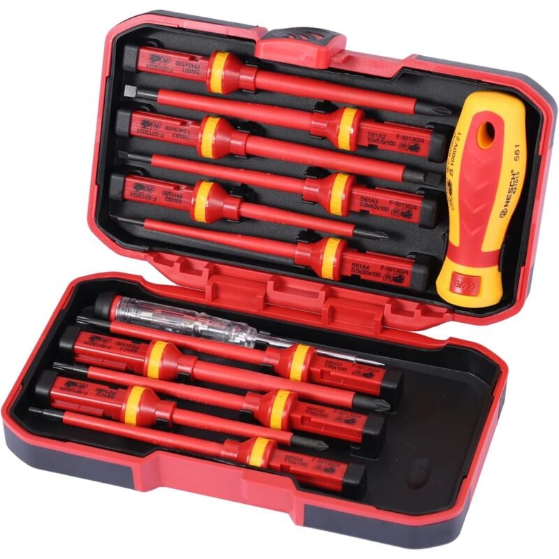 foto del prodotto dpzo kit di cacciaviti per elettricisti, 13 pezzi, 1000 v, set di cacciaviti isolati con strumenti di riparazione