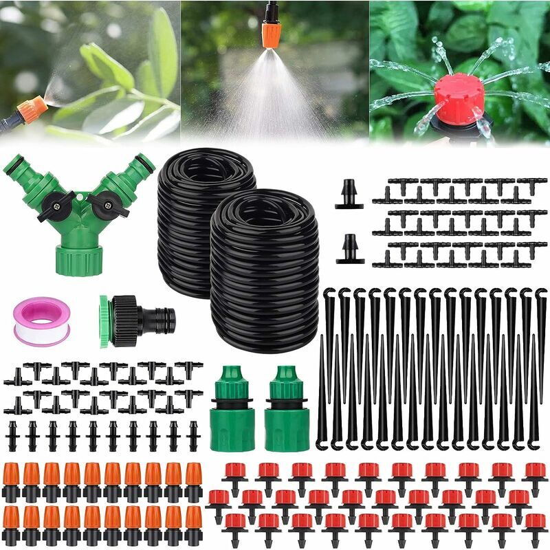 foto del prodotto dpzo kit di irrigazione a goccia micro da 149 pezzi, irrigazione automatica, kit di irrigazione a goccia automatica, sistema di irrigazione da