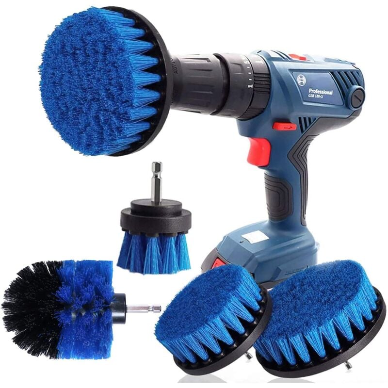 foto del prodotto dpzo kit di pulizia per spazzola da trapano, accessorio per spazzole da trapano, per la pulizia di auto, docce, piastrelle, ruote, tappeti, fughe,