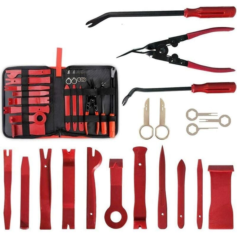foto del prodotto dpzo kit di strumenti per la rimozione di finiture auto da 19 pezzi, strumenti universali per la rimozione di pannelli e cruscotti auto