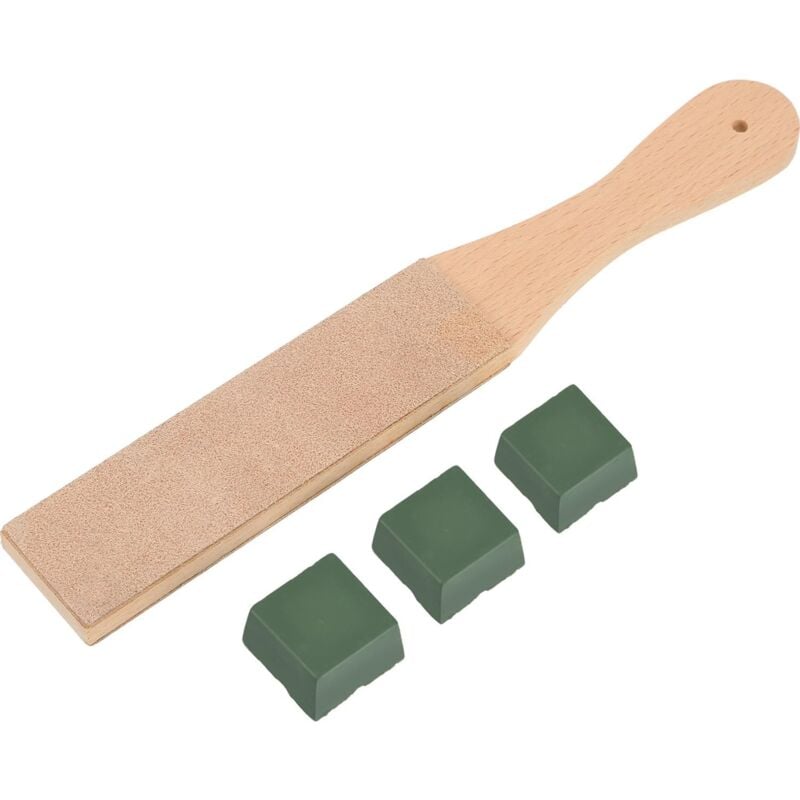 immagine 0 del prodotto dpzo kit fai da te da 4 pezzi per stroppi in pelle, stroppi in pelle a doppia faccia in legno larghi 1,65 pollici con 3 confezioni da 1,06 oz di