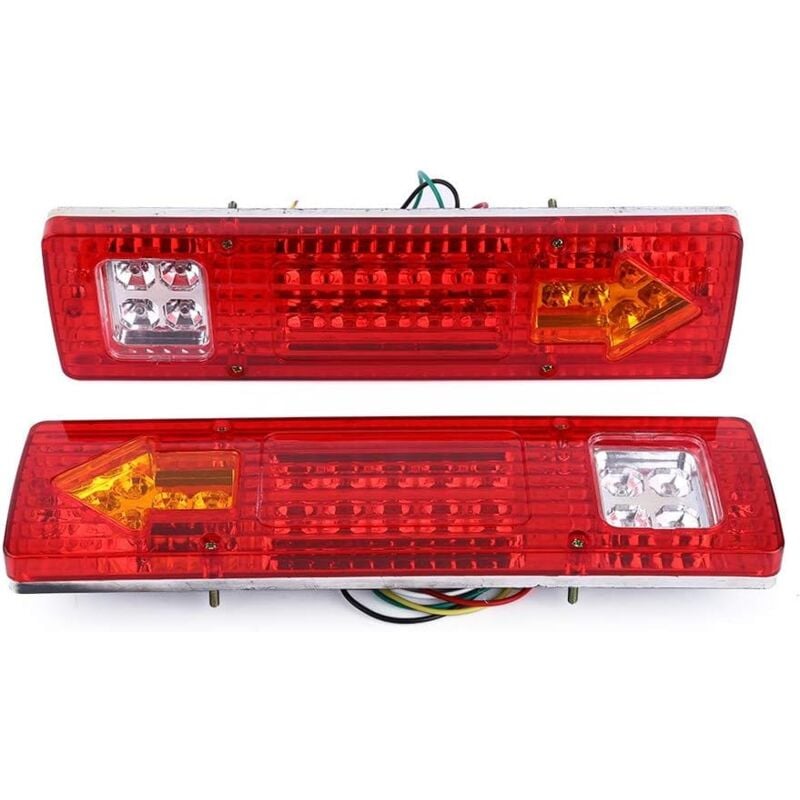 foto del prodotto dpzo kit luci per rimorchio a led, confezione da 2 luci posteriori a 19 led per auto, camion, rimorchio, furgone impermeabili 12v