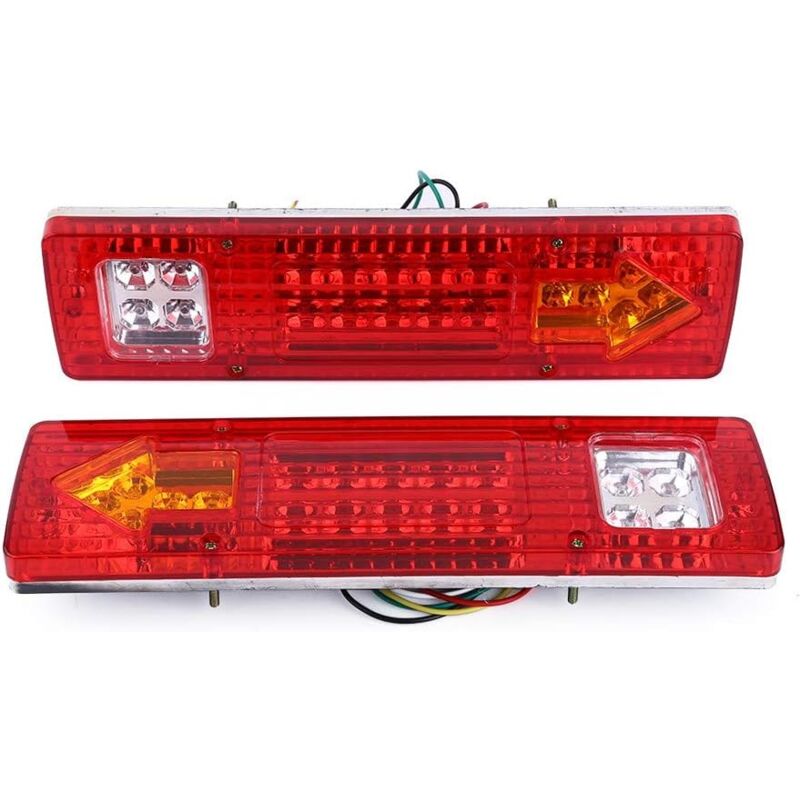 foto del prodotto dpzo kit luci per rimorchio a led, confezione da 2 luci posteriori a 19 led per auto, camion, rimorchio, furgone impermeabili 12v fdc