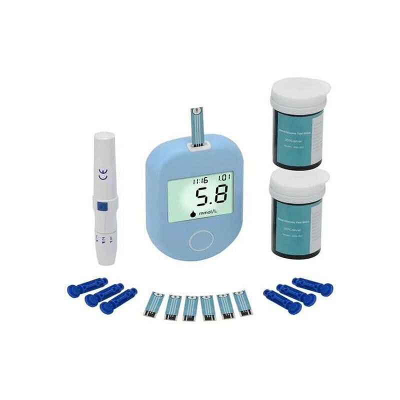 foto del prodotto dpzo kit per il test della glicemia misuratore di glicemia per diabete, tester per glucometro con 50 strisce reattive a 