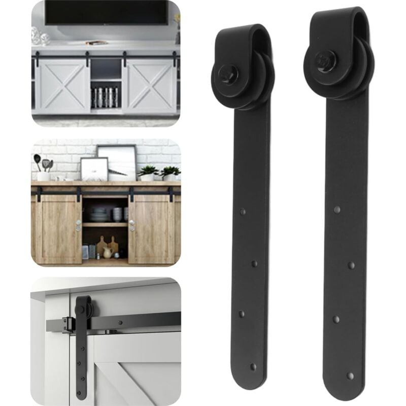 foto del prodotto dpzo kit per porta scorrevole del fienile kit ferramenta per porta scorrevole del fienile per guardaroba, kit ferramenta per porta scorrevole super