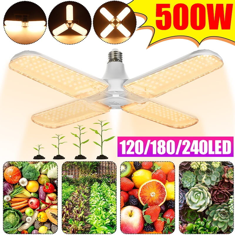 foto del prodotto dpzo lampada led per la coltivazione a ventaglio da 500 w, e27 e26, spettro completo, luce solare per piante da serra, teste della lampada