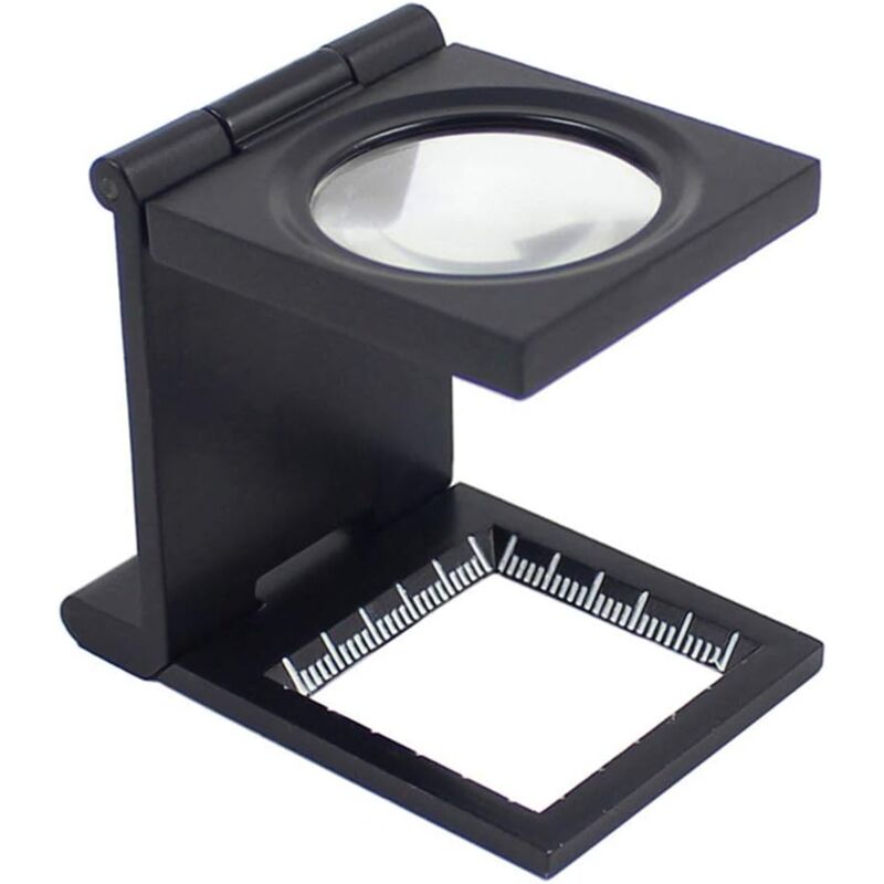 foto del prodotto dpzo lente d ingrandimento pieghevole mini 10x 28mm in lega di zinco con scala per strumento di ingrandimento in vetro ottico tessile