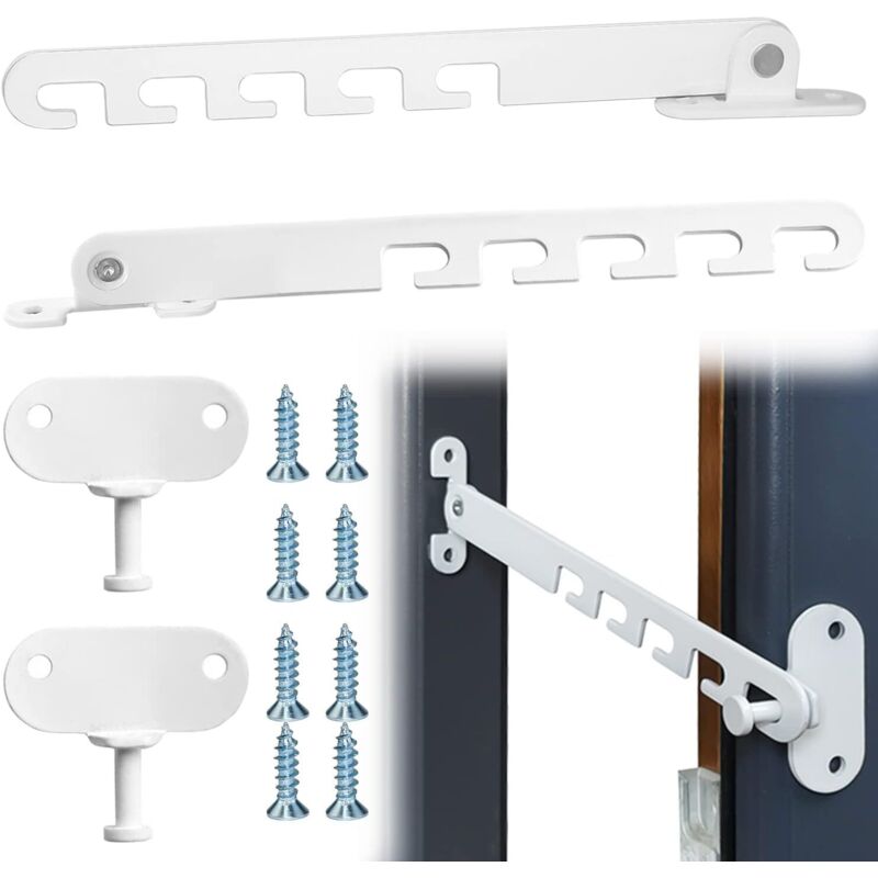foto del prodotto dpzo limitatore di apertura per finestra a battente, 2 pezzi limitatore di apertura per finestra con viti limitatore di apertura per finestra,