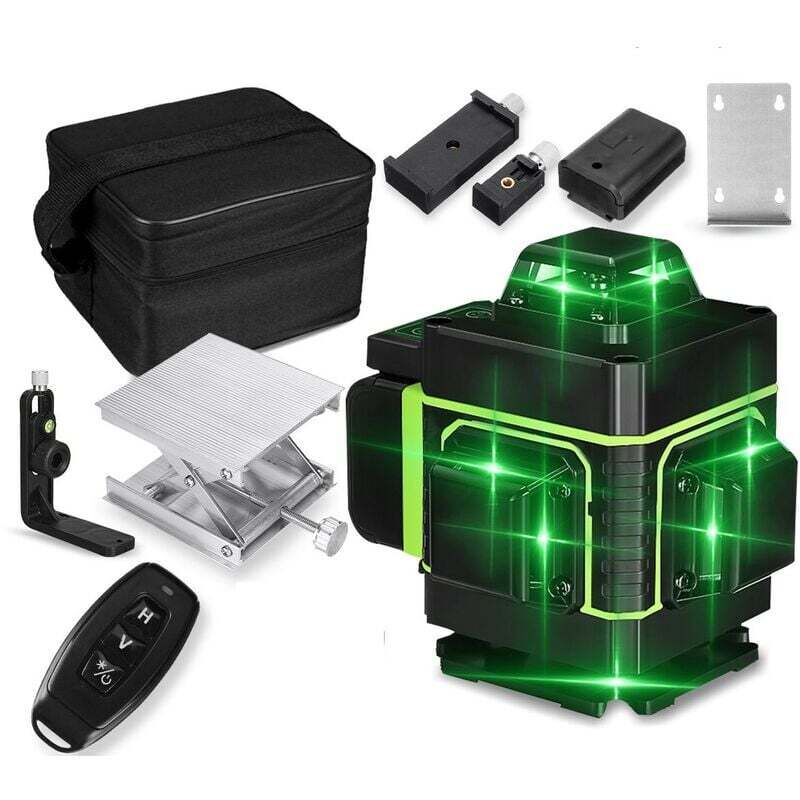 foto del prodotto dpzo livella laser 4d a 16 linee, luce verde, strumento di misurazione autolivellante a croce a 360 , display led
