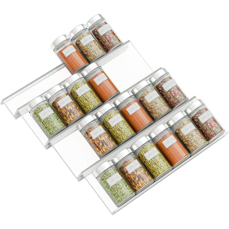 foto del prodotto dpzo livelli porta spezie espandibile in pvc per cassetto cucina organizer per cassetti per spezie, condimenti, erbe aromatiche, ecc.