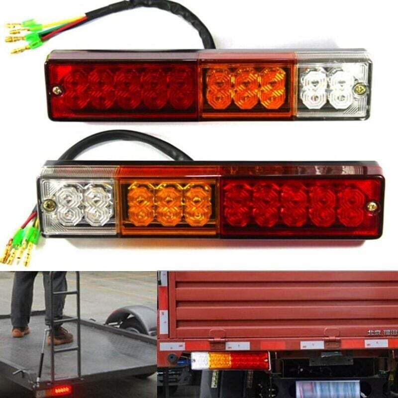 foto del prodotto dpzo luci a led per rimorchio da 12 v, luci posteriori a led universali da 20 led, luce di retromarcia, freno, indicatore di direzione, lampada