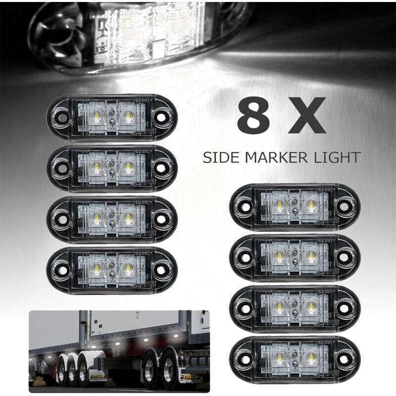 foto del prodotto dpzo luci di posizione laterali a led, luci di ingombro, luci di posizione anteriori e posteriori, 12 v e 24 v, universali per rimorchi, camion,