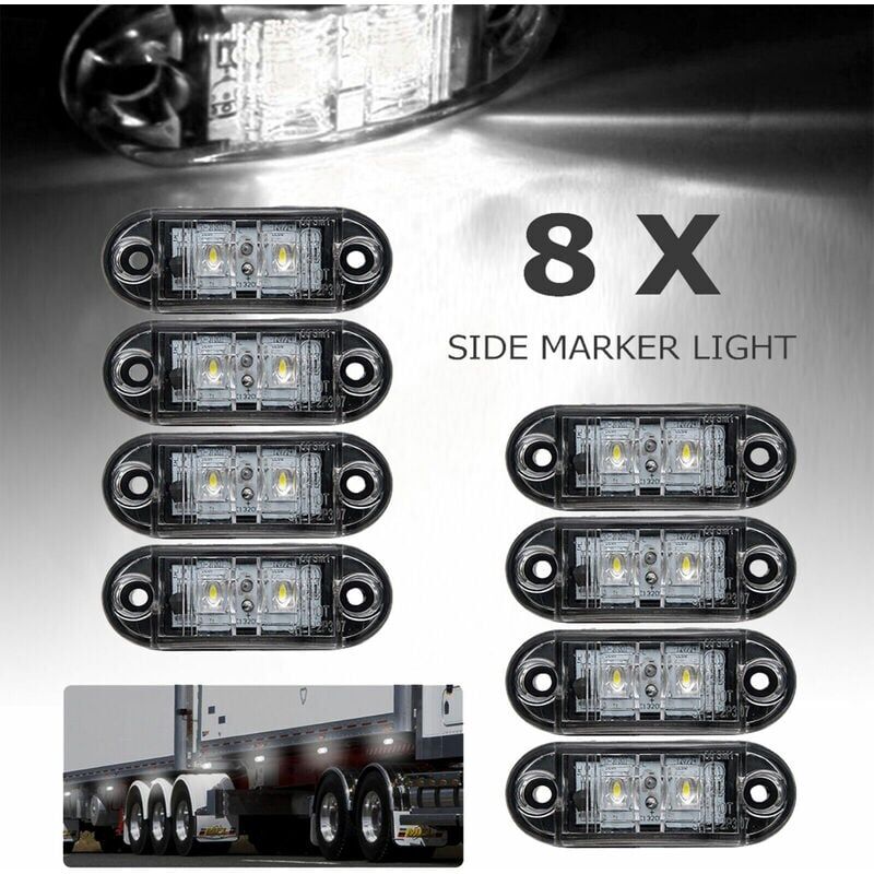 foto del prodotto dpzo luci di posizione laterali a led, luci di ingombro, luci di posizione anteriori e posteriori, 12 v e 24 v, universali per rimorchi, camion,