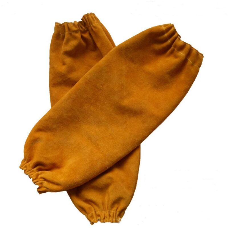 foto del prodotto dpzo manicotti per saldatura in pelle per uomo e donna, resistenti al calore e alle fiamme con polsino elastico, protezioni per braccia lunghe 19 