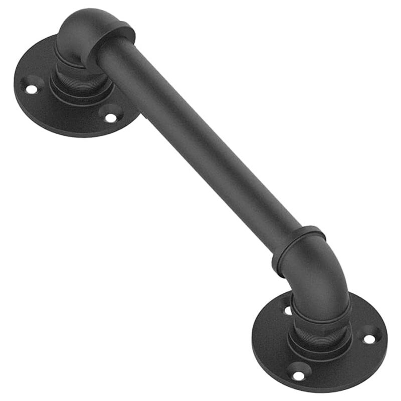 foto del prodotto dpzo maniglia per porta scorrevole da 30 cm, maniglia per porta nera, maniglia per porta da fienile retr 