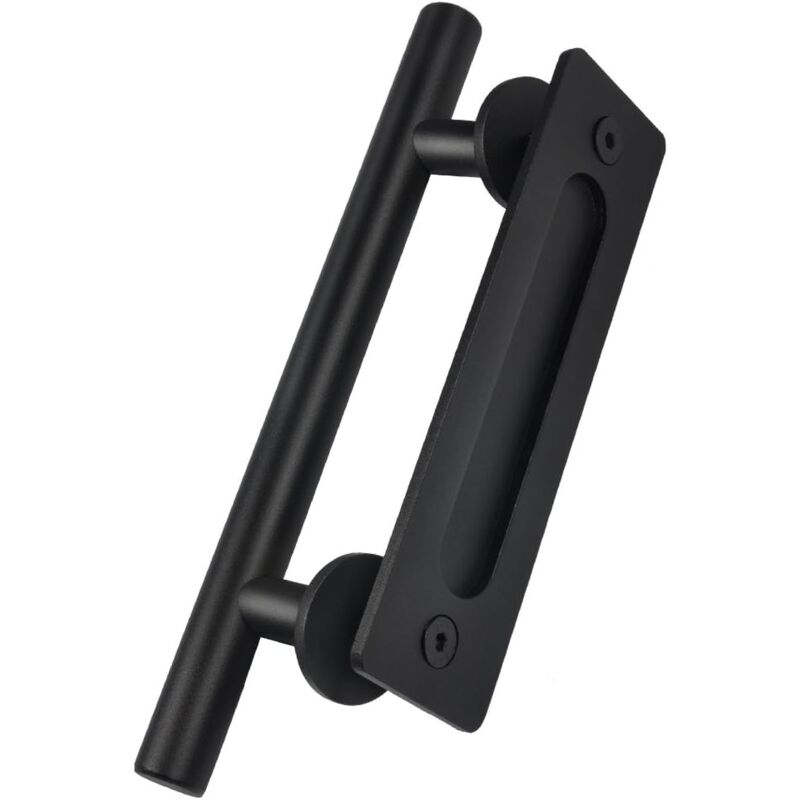 foto del prodotto dpzo maniglia per porta scorrevole, maniglia per porta scorrevole retr da 30 cm 11 , set di maniglie a filo e tiranti in acciaio inossidabile nero