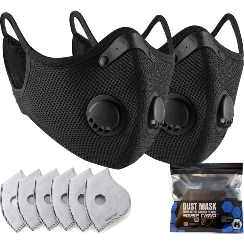 foto del prodotto dpzo maschera antipolvere per ciclismo maschera antipolvere riutilizzabile con filtro al carbone per moto, lavorazione del legno, ciclismo, corsa