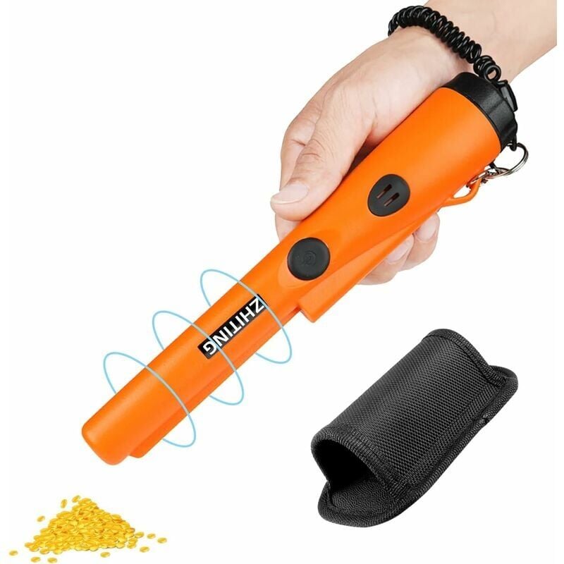 foto del prodotto dpzo metal detector portatile impermeabile, indicatori led e vibrazione per la caccia al tesoro