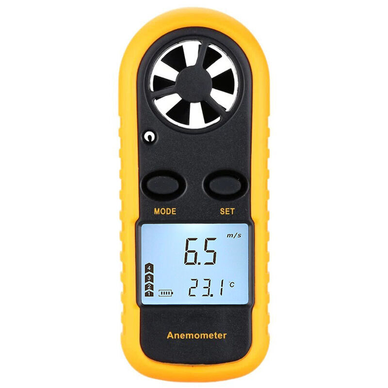 foto del prodotto dpzo mini anemometro digitale lcd con misurazione della velocit del vento, della velocit dell aria e della temperatura con retroilluminazione
