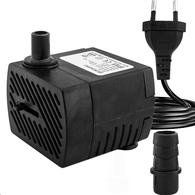 foto del prodotto dpzo mini pompa per acqua 350 l h, 5 w , pompa per acquario ultra silenziosa con mozzo alto, con cavo di alimentazione da 1,5 m, 2 ugelli per