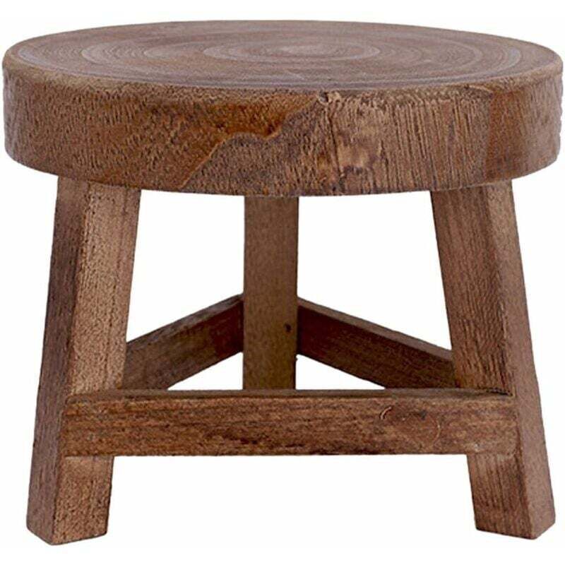 foto del prodotto dpzo mini sgabello in legno da 7 con supporto per vaso di fiori, mini sgabello per piante grasse o bonsai, per decorazioni da interni ed esterni