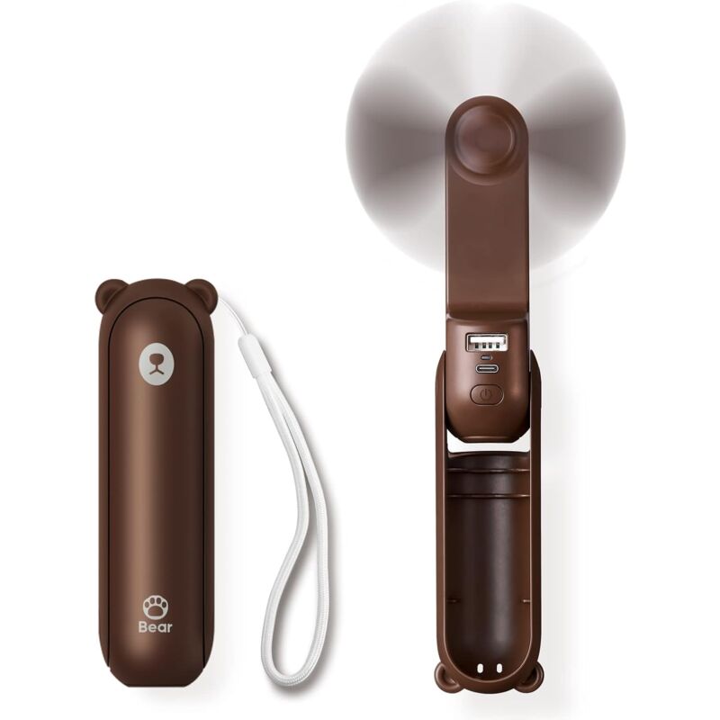 foto del prodotto dpzo mini ventilatore portatile 3 in 1, ricaricabile tramite usb, con torcia, autonomia di 14 21 ore