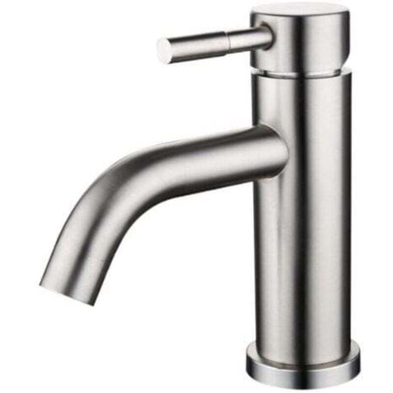 foto del prodotto dpzo miscelatore monocomando per lavabo in acciaio inossidabile spazzolato opaco