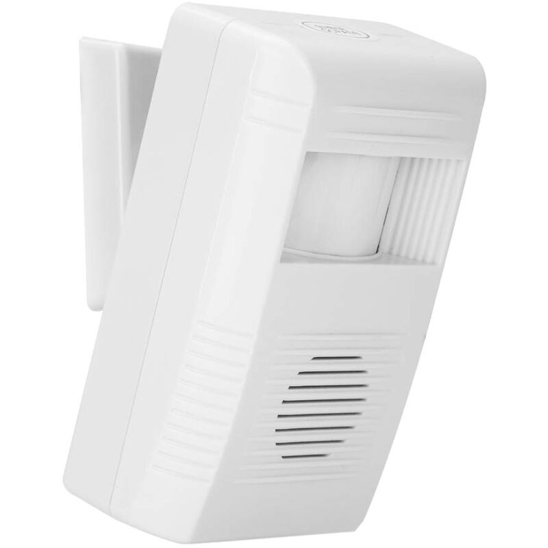 foto del prodotto dpzo motion, campanello wireless passaggio, campanello per ingresso negozio bianco ricevitore e trasmettitore protezione di sicurezza a lungo