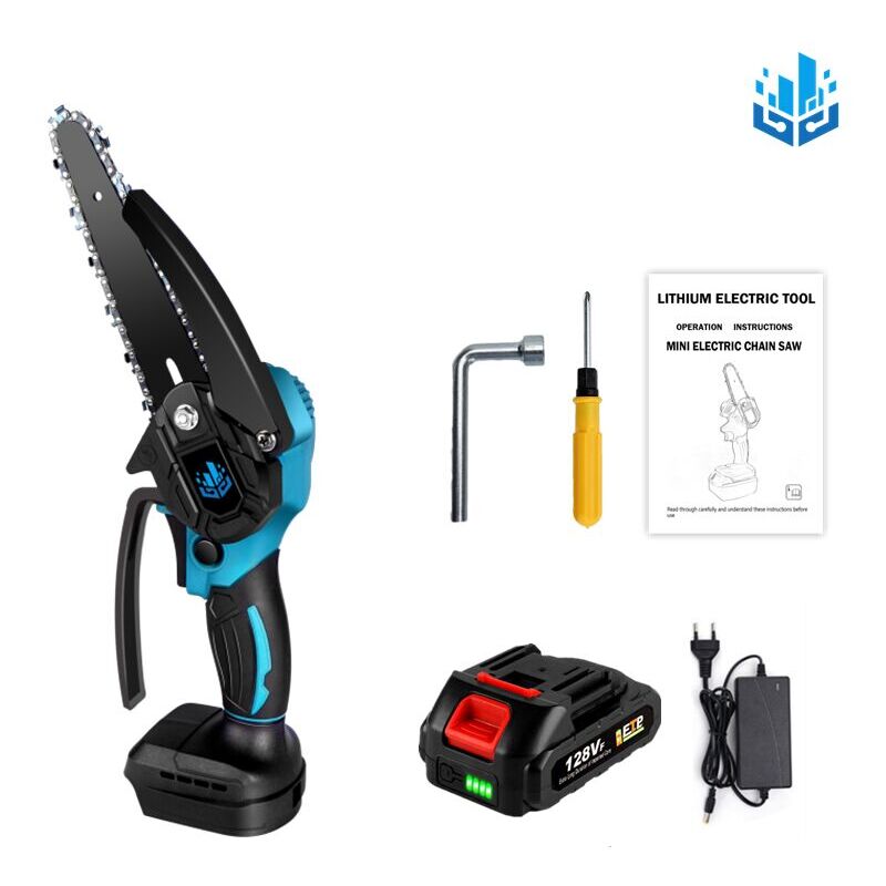 foto del prodotto dpzo motosega a batteria da 1200 w, mini motosega elettrica senza fili da 6 pollici, velocit regolabile, include batteria e catena