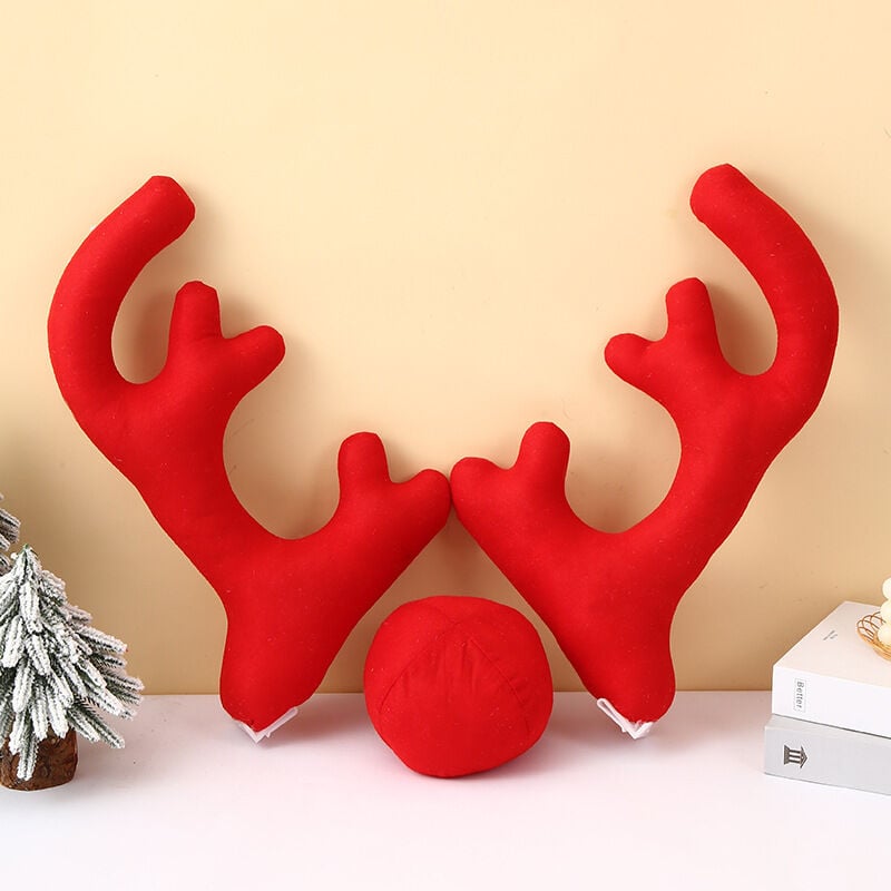 foto del prodotto dpzo naso e coda di corna di renna di natale per auto, costume di natale, decorazione per auto, vestiti con decorazioni di renne, accessori per