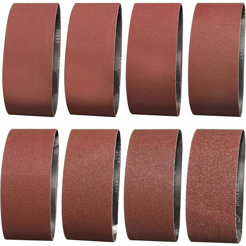 foto del prodotto dpzo nastro abrasivo 75x457 mm grane 1 x 40 60 e 2 x 80 120 180 240 320 400 nastro abrasivo per levigare, lucidare e spolverare, ideale per legno