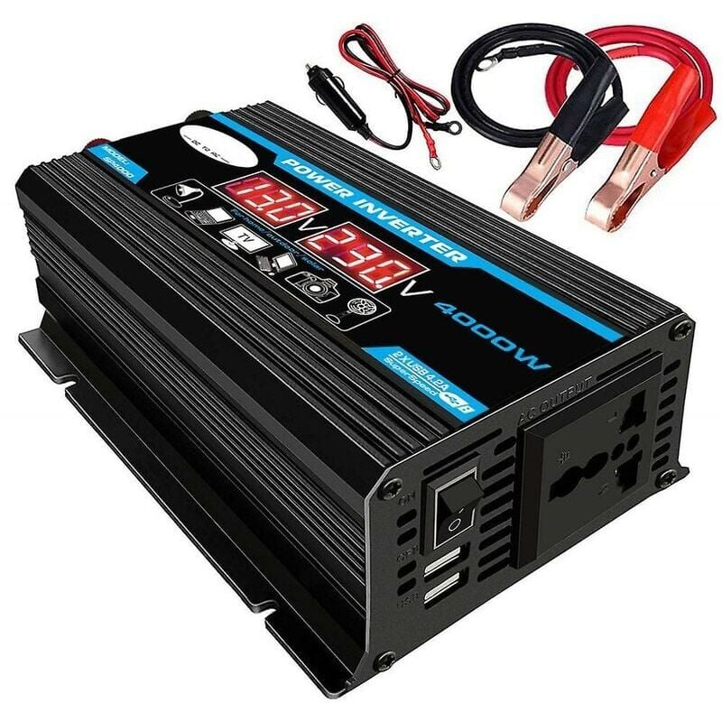 foto del prodotto dpzo nuovo inverter di potenza per auto 4000w 12v 220v 110v led ac convertitore adattatore caricabatteria inverter doppio usb trasformatore onda