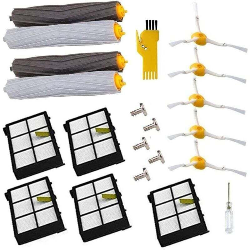 foto del prodotto dpzo parti di ricambio per irobot roomba 980 960 900 880 870 860 800 robot aspirapolvere 5 spazzole laterali, 5 viti, 5 filtri, 2 set di