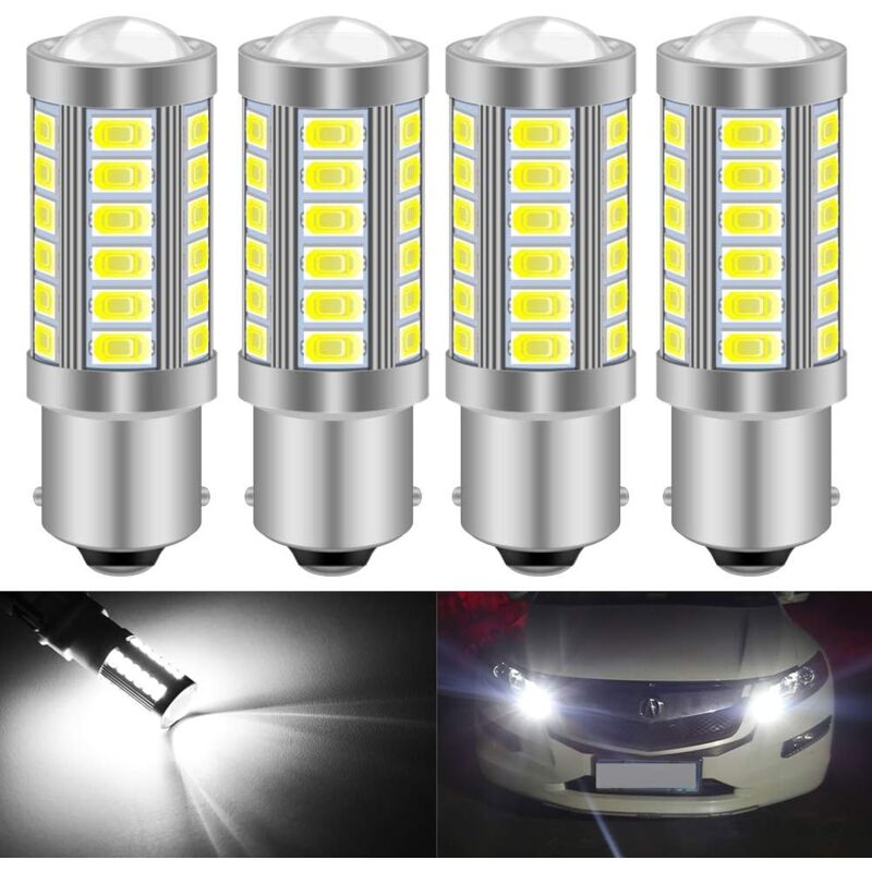 foto del prodotto dpzo pezzi 1156 ba15s 1141 7056 5630 33 smd bianco 900 lumen 8000k super luminoso led freno stop segnale luce lampadina 12v 3.6w