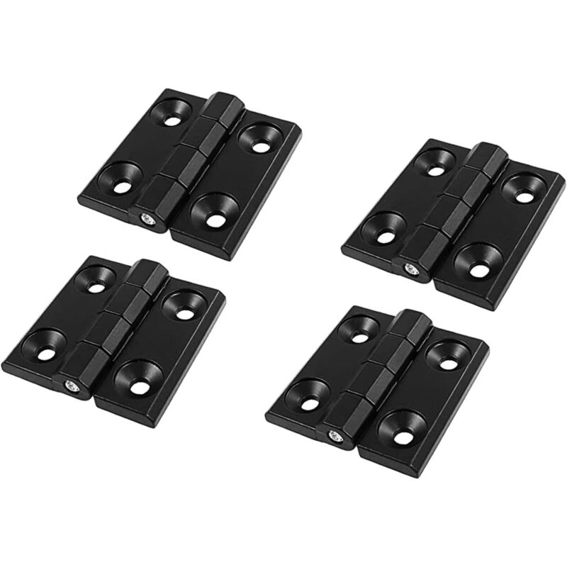 foto del prodotto dpzo - pezzi cerniera piatta fori cerniera a sfera pieghevole cerniera esterna in alluminio nero cerniera in acciaio inossidabile cerniera per porta