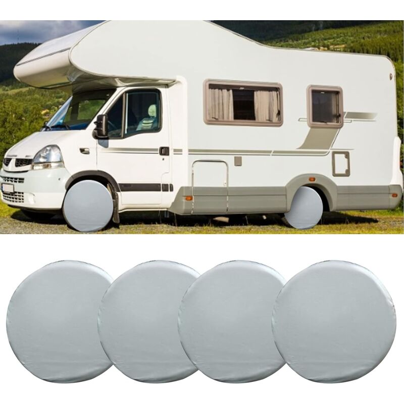 foto del prodotto dpzo pezzi copri pneumatici, copriruota universali impermeabili per roulotte, rimorchi, camper, auto, camion 27 29 pollici 