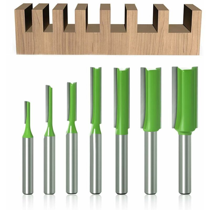 foto del prodotto dpzo pezzi di fresa dritta con gambo da 6 mm, fresa dritta, per utensili in carburo di tungsteno per lavorazione del legno, fresa dritta a singolo