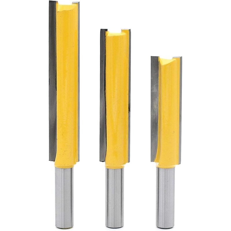 foto del prodotto dpzo pezzi di frese extra lunghe con gambo da 8 mm, fresa per lavorazione del legno, fresa extra lunga, fresa dritta 8 mm 1 2 50,8 mm, 8 mm 1 2 