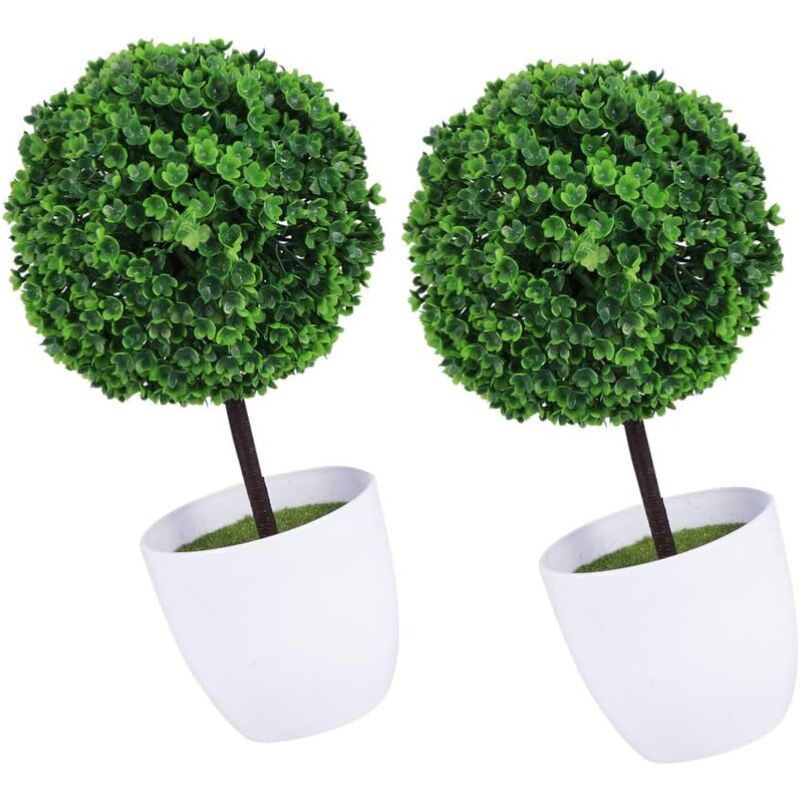 foto del prodotto dpzo pezzi di palla di topiaria artificiale, piante verdi simulate in vaso per decorazione di giardino e casa