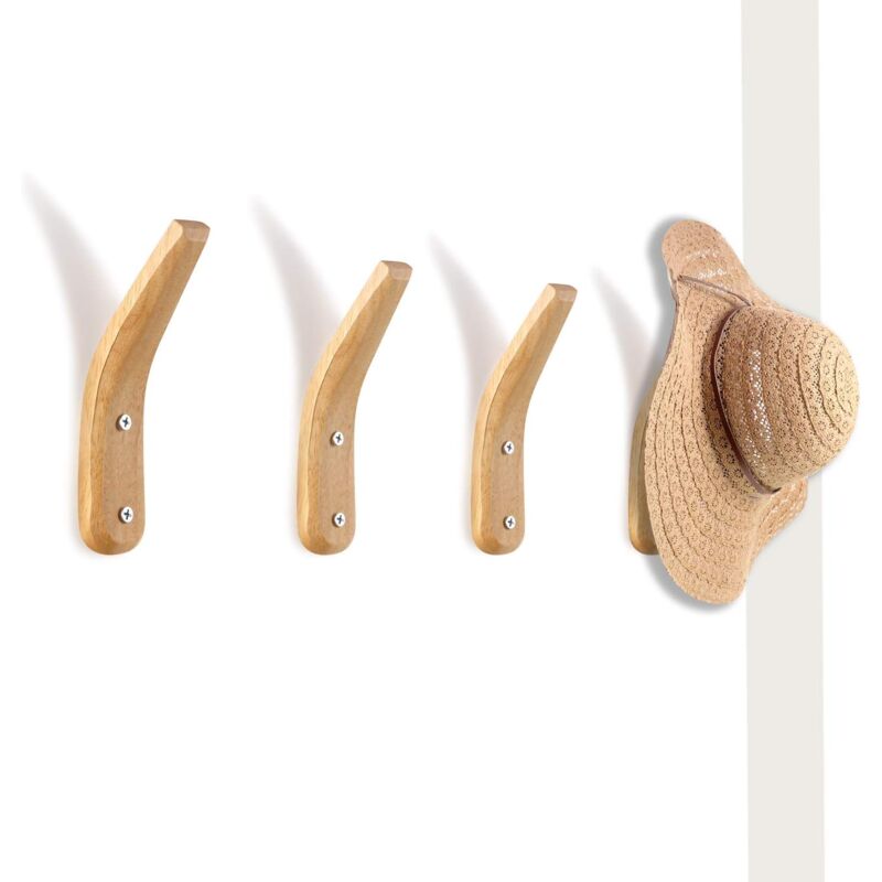foto del prodotto dpzo pezzi ganci appendiabiti in legno da parete appendiabiti da parete in legno naturale semplice e moderno appendiabiti da parete a forma di v