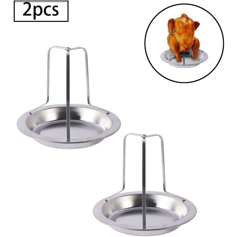 foto del prodotto dpzo pezzi griglia per pollo bbq griglia per pollo con girarrosto pieghevole verticale con vassoio raccogli gocce per forno o accessori per barbecue