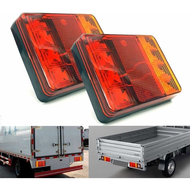 foto del prodotto dpzo pezzi impermeabili 8 led fanali posteriori rosso giallo fanale posteriore dc 12v per rimorchio camion barca auto styling avvertimento