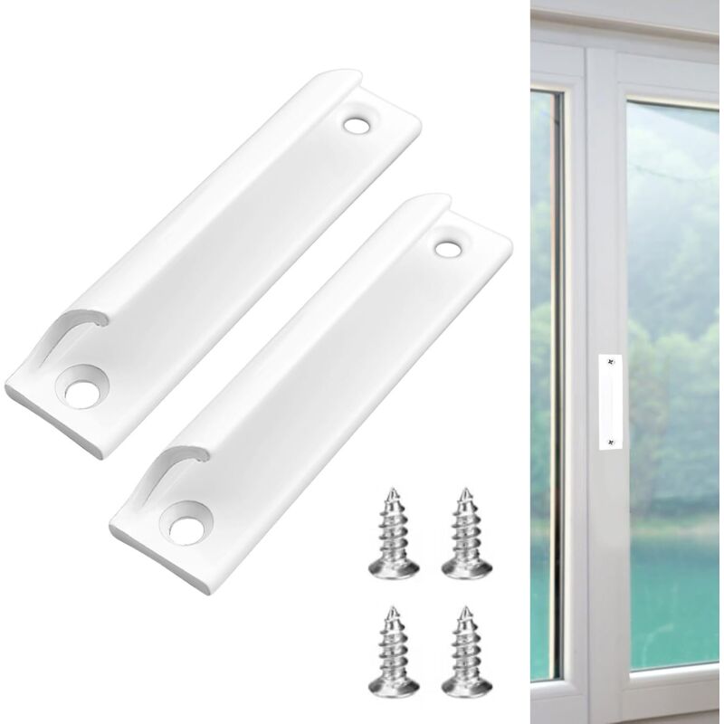 foto del prodotto dpzo - pezzi maniglia in lega di alluminio maniglia per porta scorrevole maniglia per porta del balcone maniglia per cassetto dell'armadio per finestre ferramenta per mobili con viti (bianco)