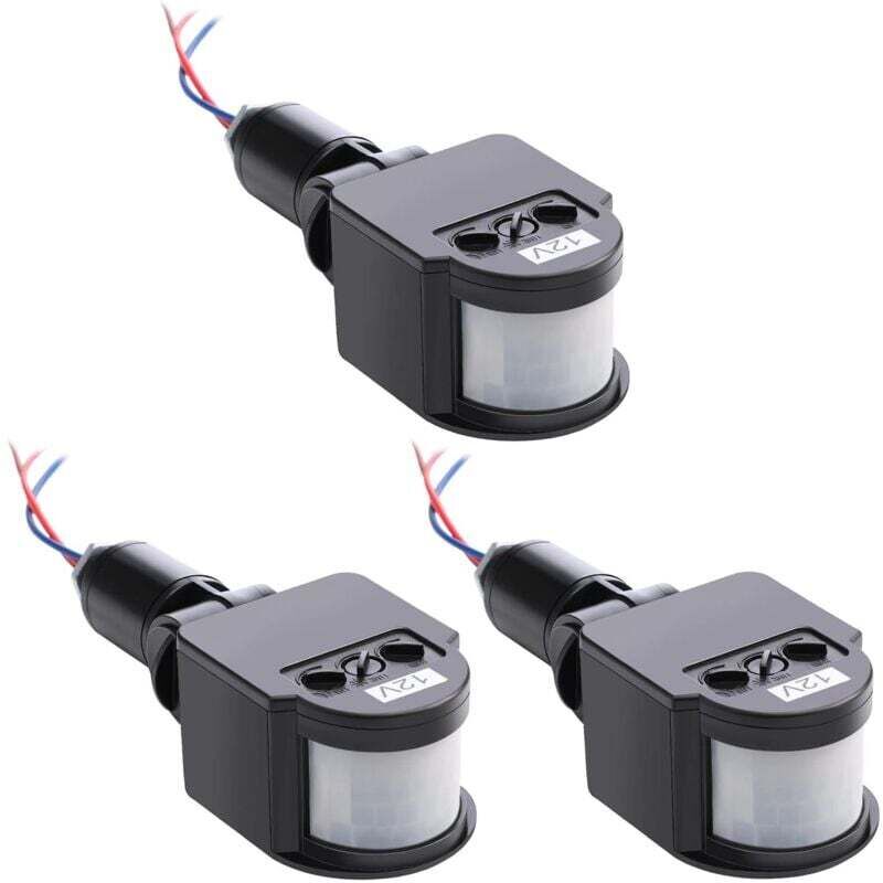 foto del prodotto dpzo pezzi rilevatore di movimento a infrarossi automatico nero rilevatori di movimento sensore di movimento interruttore luce esterna pir dc 12v