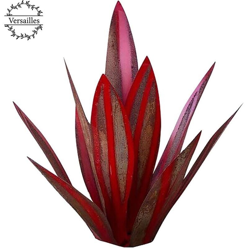 foto del prodotto dpzo pianta di agave in metallo, per decorazione da giardino, scultura rustica in tequila rossa, adatta per interni, ornamenti da prato