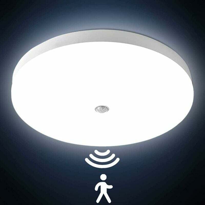 foto del prodotto dpzo plafoniere a led da 24 w 3000 lm con sensore di movimento, plafoniera a led ultrasottile rotonda, impermeabile ip56, apparecchio di