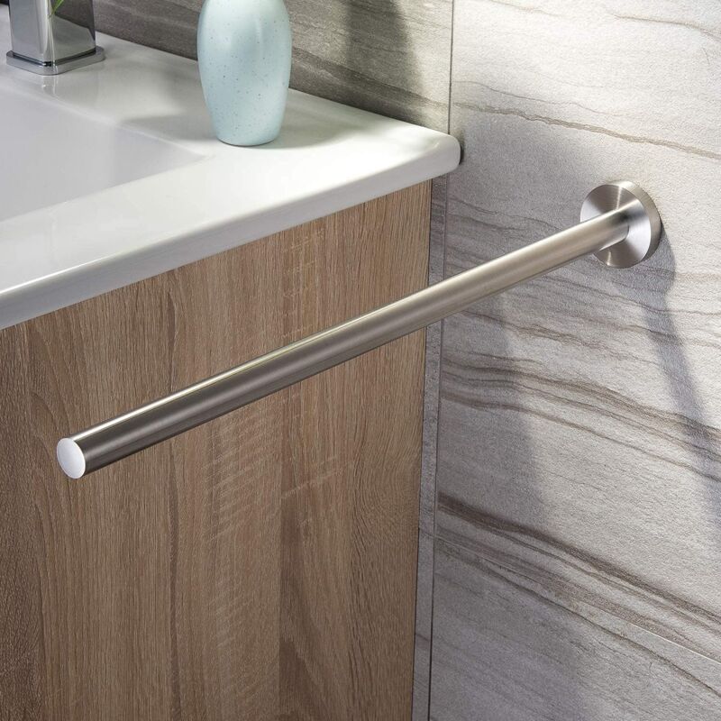 foto del prodotto dpzo portasciugamani a parete in acciaio inox spazzolato 40 cm