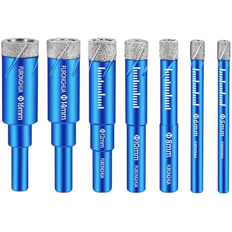 foto del prodotto dpzo punte da trapano diamantate per fori da 5 6 8 10 12 14 16 mm, punte da trapano a secco per vetro, porcellana, piastrelle, ceramica, granito