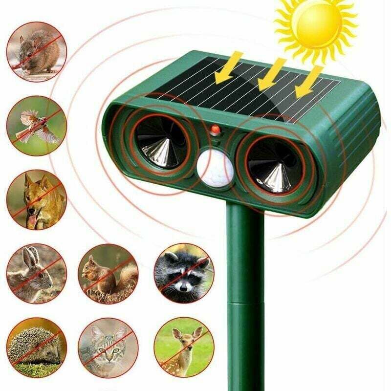 foto del prodotto dpzo repellente per gatti a ultrasuoni solare, repellente per gatti da esterno, sensibilit e frequenza regolabili, repellente per gatti a